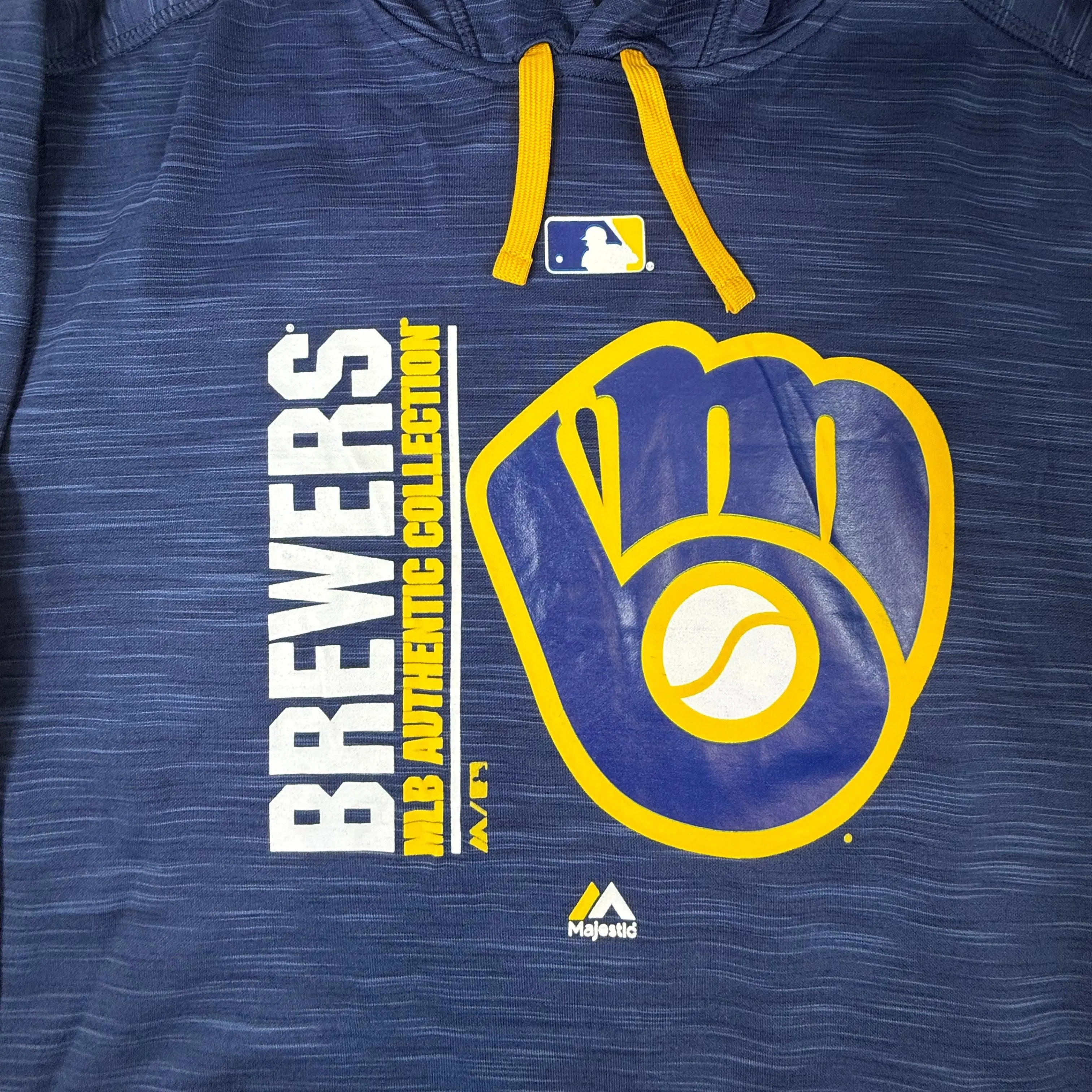 VINCULTSHOP Milwaukee Brewers Hoodie MLB Majestic Blue Vintage Size M sweatshirt