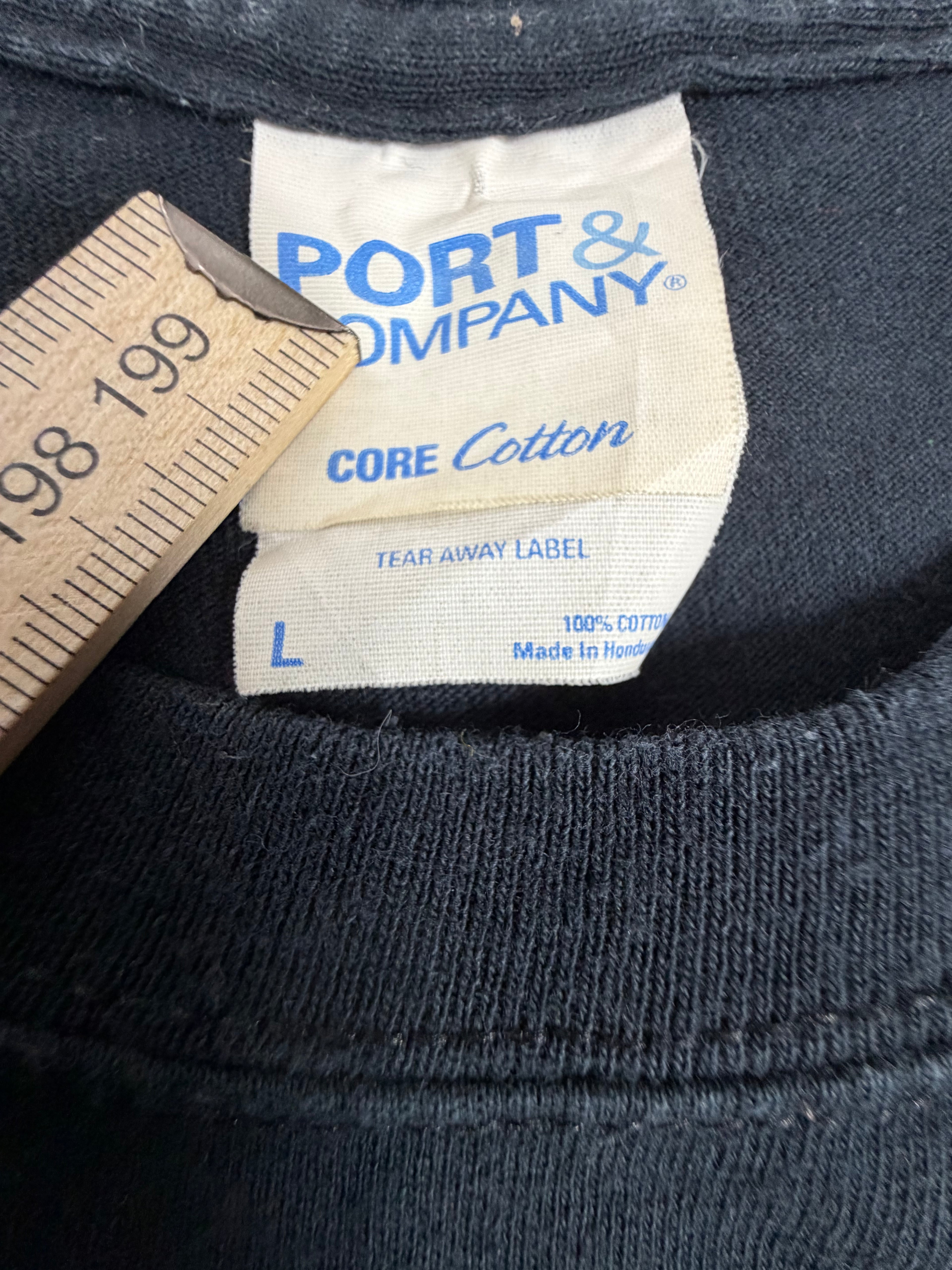 T-Shirt Schaeffers Racing Vintage Black Graphic Motorsport Tee Size L