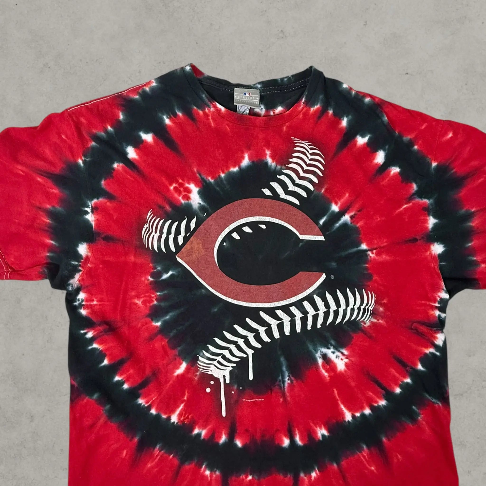 VINCULTSHOP Cincinnati Reds Tie Dye T Shirt MLB Vintage Red Black Size XL