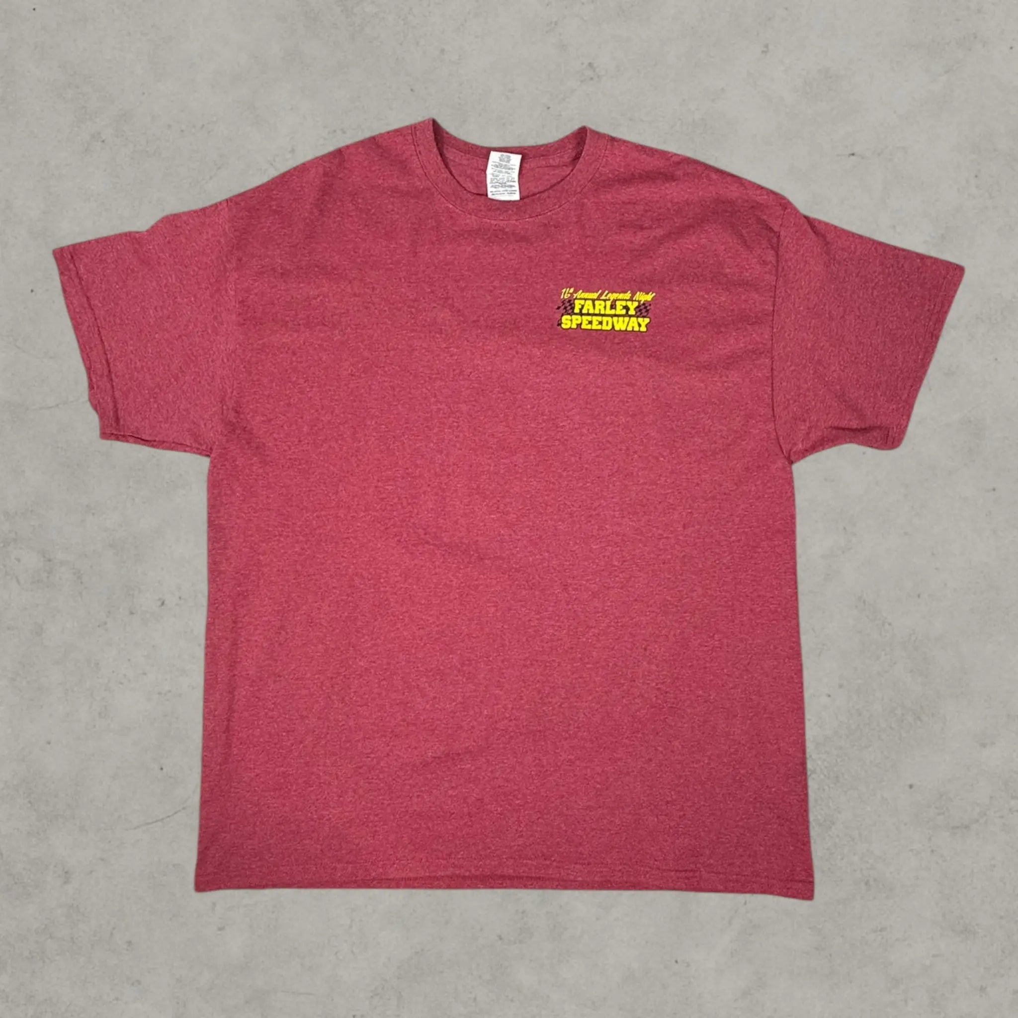 VINCULTSHOP Farley Speedway T Shirt Vintage Racing Red Gildan XL