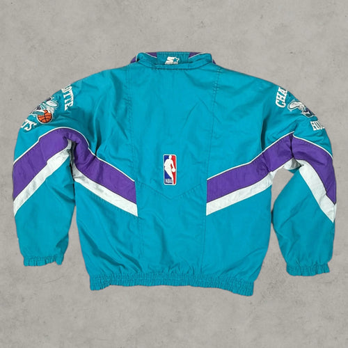 Charlotte Hornets Vintage Starter Jacket NBA Teal Purple Size L - VINCULTSHOP
