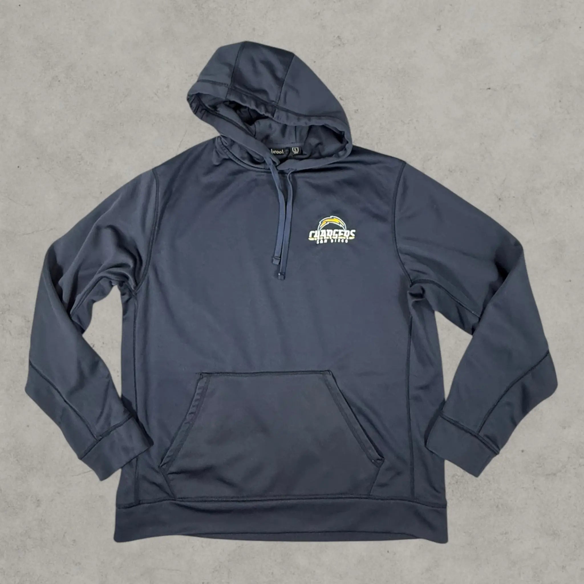 VINCULTSHOP San Diego Chargers Vintage Hoodie NFL Grey Sunbrook Size L sweatshirt