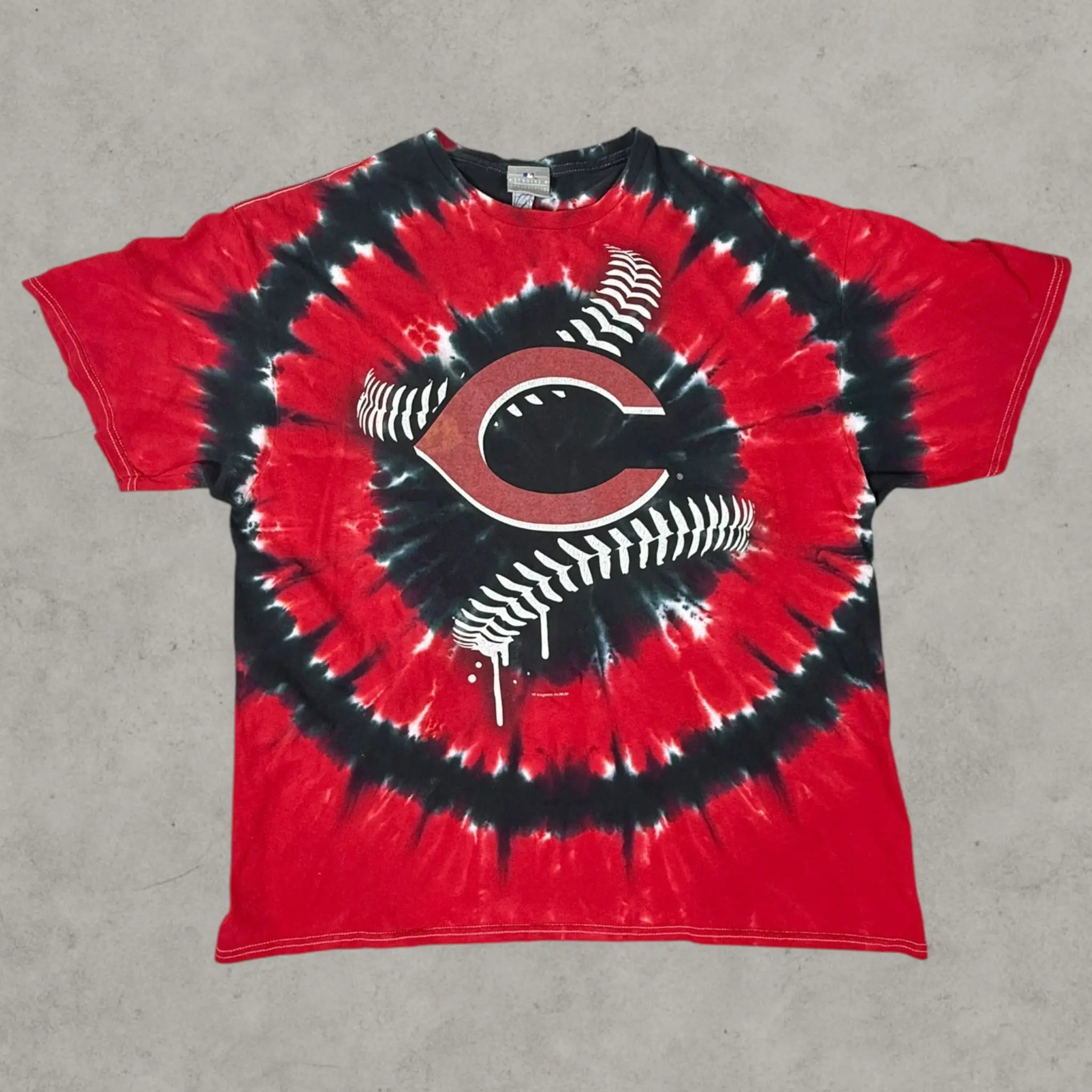 VINCULTSHOP Cincinnati Reds Tie Dye T Shirt MLB Vintage Red Black Size XL