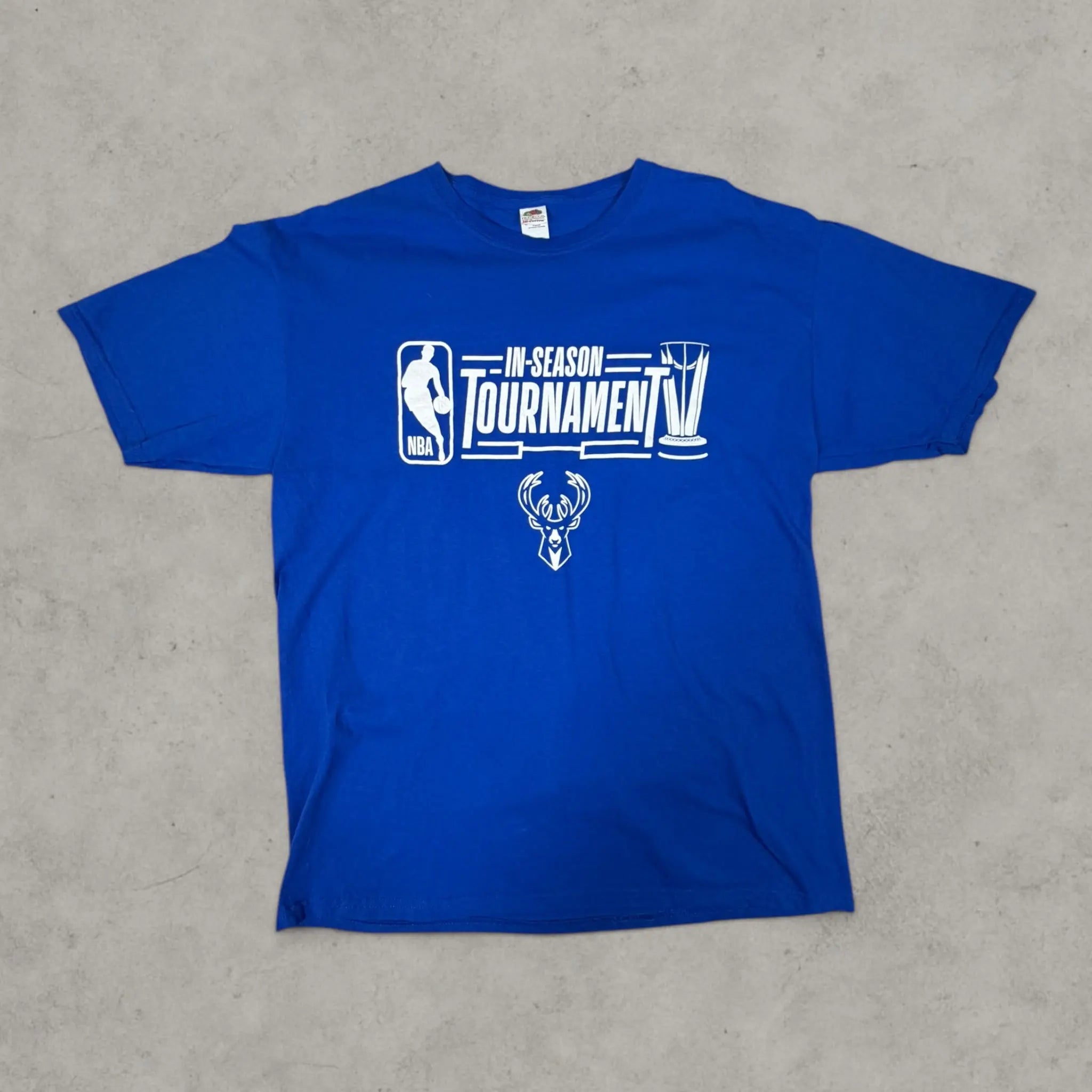VINCULTSHOP NBA In Season Tournament T Shirt Milwaukee Bucks Blue L
