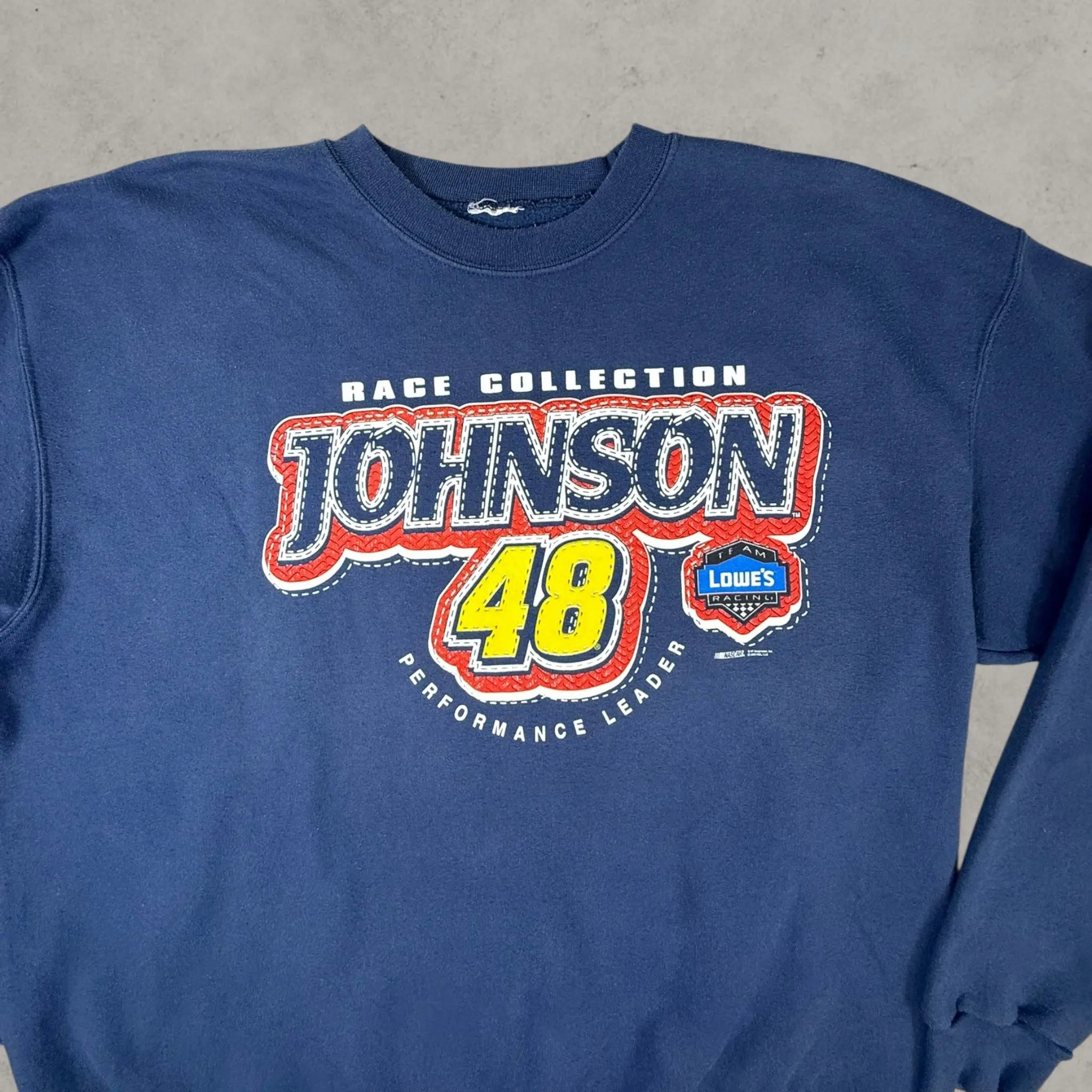 VINCULTSHOP Jimmie Johnson #48 NASCAR Sweatshirt Race Collection Lowe’s Racing Blue XXL sweatshirt
