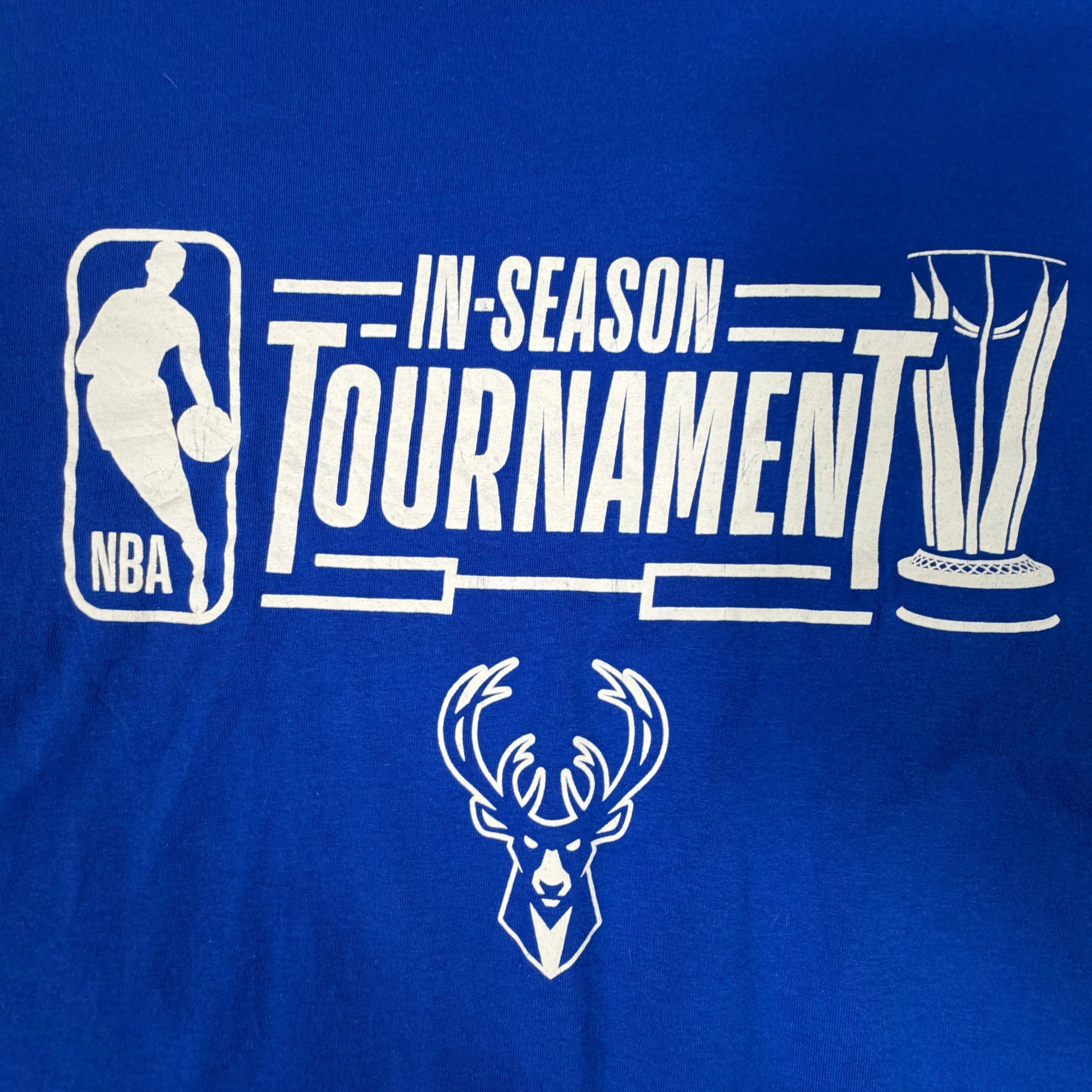 VINCULTSHOP NBA In Season Tournament T Shirt Milwaukee Bucks Blue L