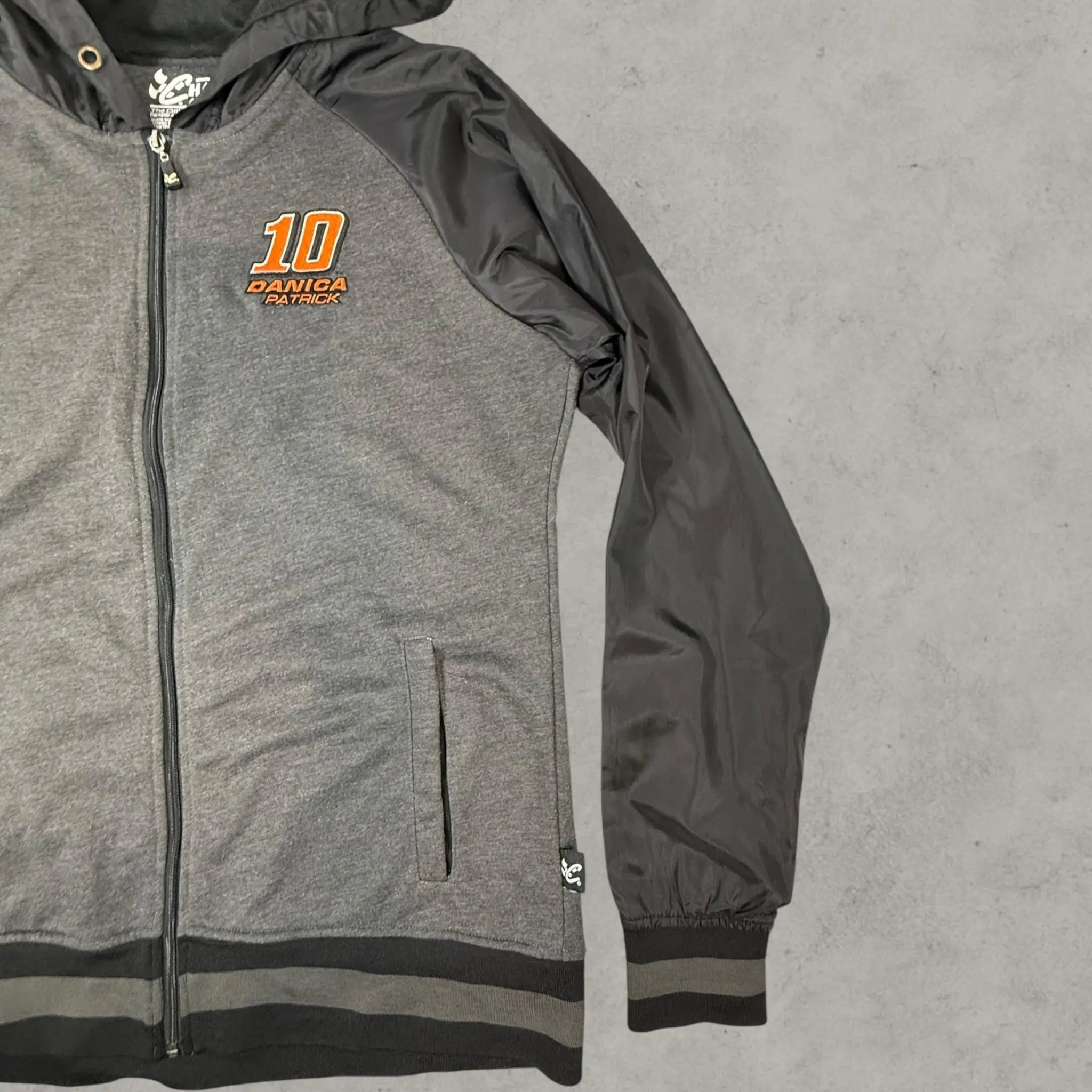 VINCULTSHOP Danica Patrick Women NASCAR Hoodie #10 Chase Authentics Grey Zip XXL sweatshirt