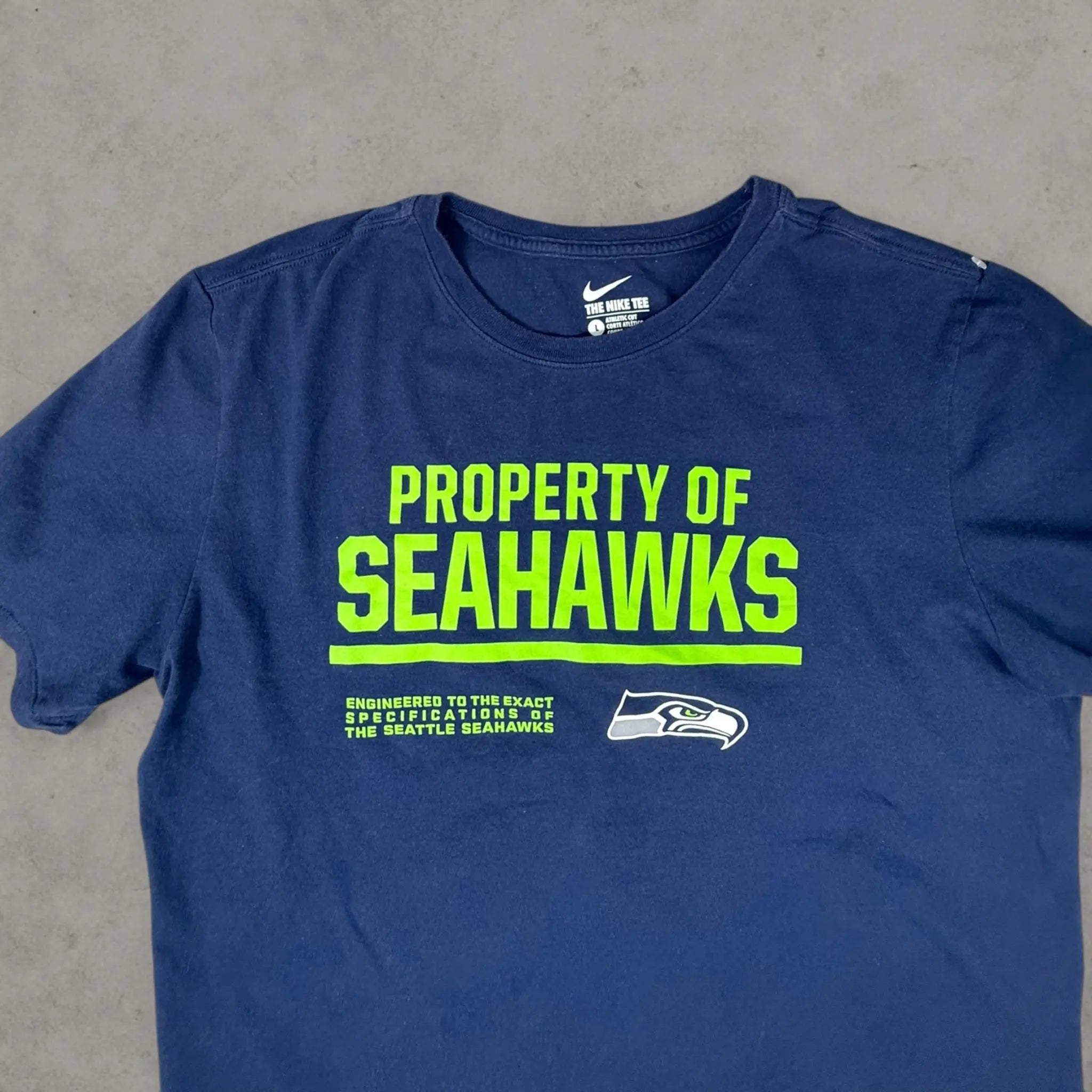VINCULTSHOP Nike Seattle Seahawks T-Shirt NFL Blue Athletic Fit Size L