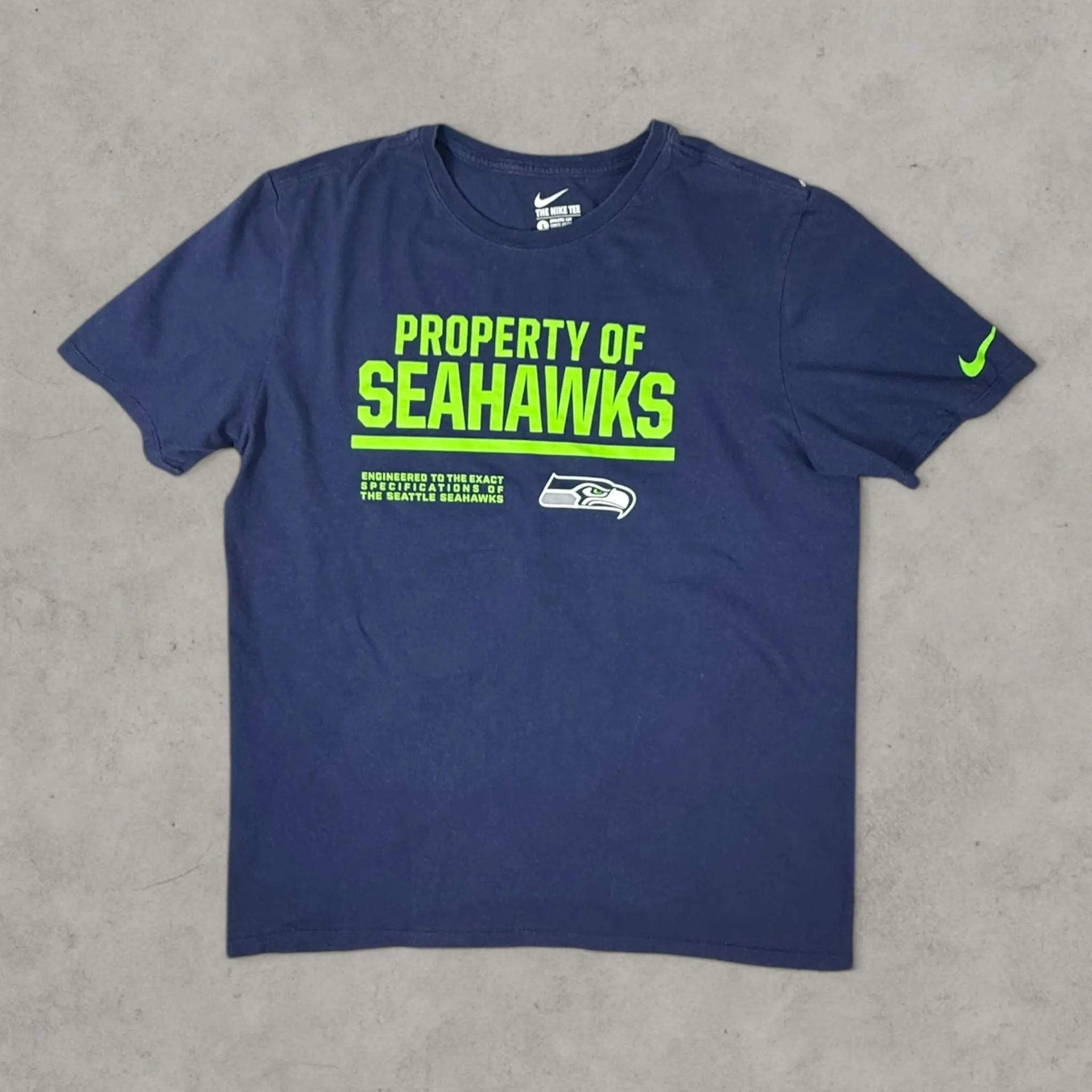 VINCULTSHOP Nike Seattle Seahawks T-Shirt NFL Blue Athletic Fit Size L