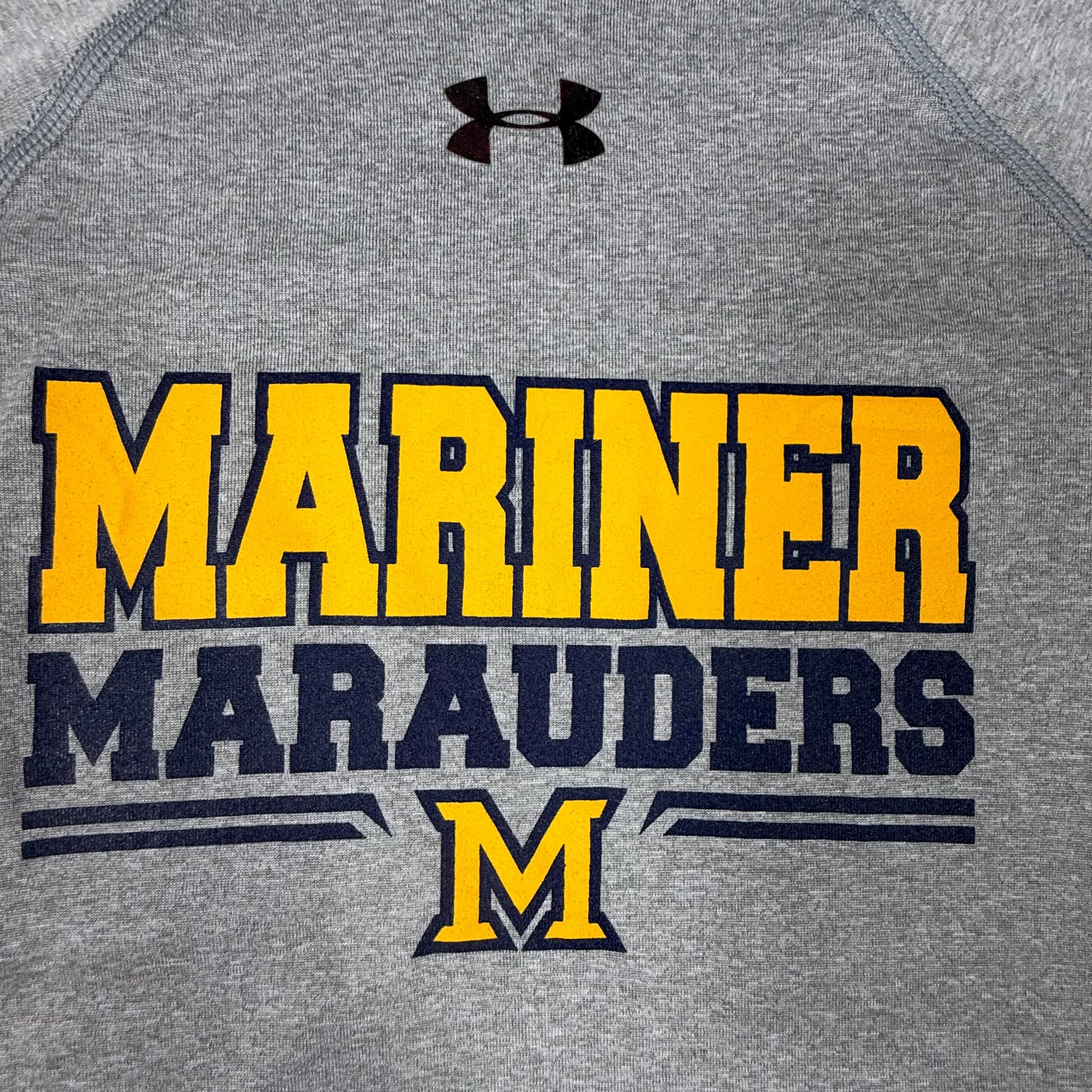 Under Armour Kids Long Sleeve Shirt Grey Mariner Marauders YMD (Youth Medium)