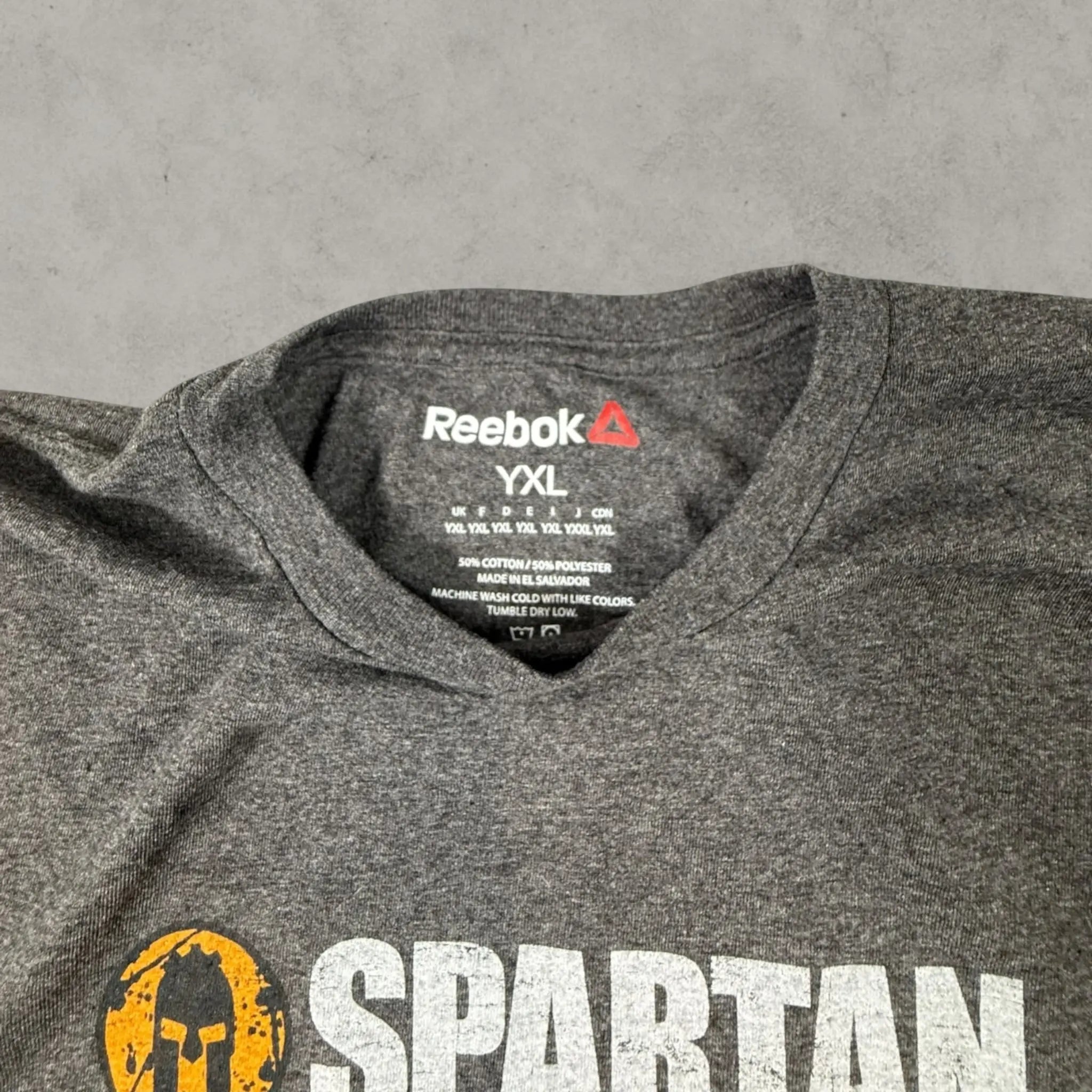 VINCULTSHOP Kids Spartan Race Reebok T-Shirt Grey Multiple Sizes Tshirt