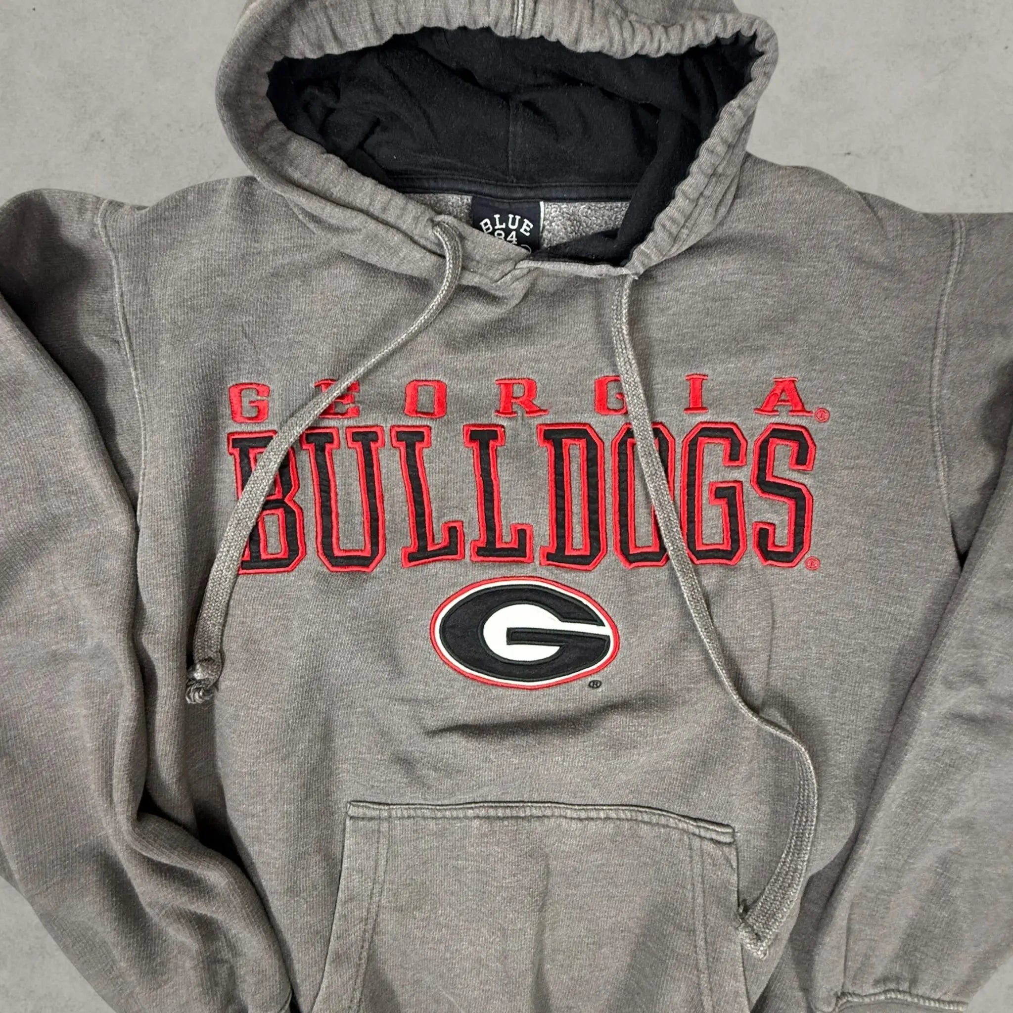 VINCULTSHOP Georgia Bulldogs Hoodie Grey NCAA Blue 84 Sweatshirt Size S sweatshirt