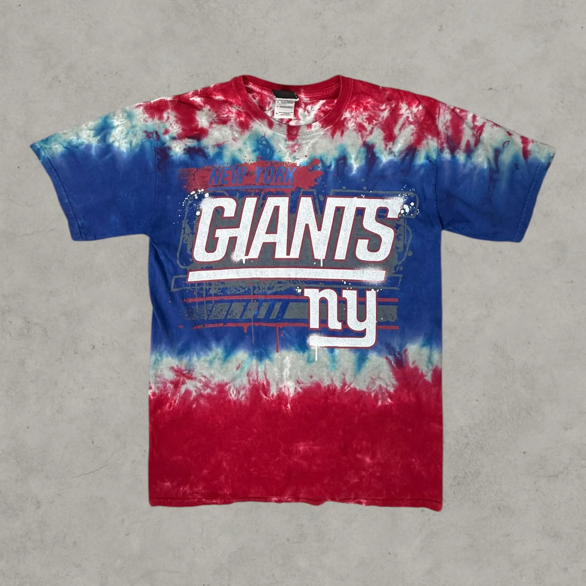 VINCULTSHOP New York Giants Tie Dye T Shirt NFL Team Apparel Red Blue Size M Tshirt