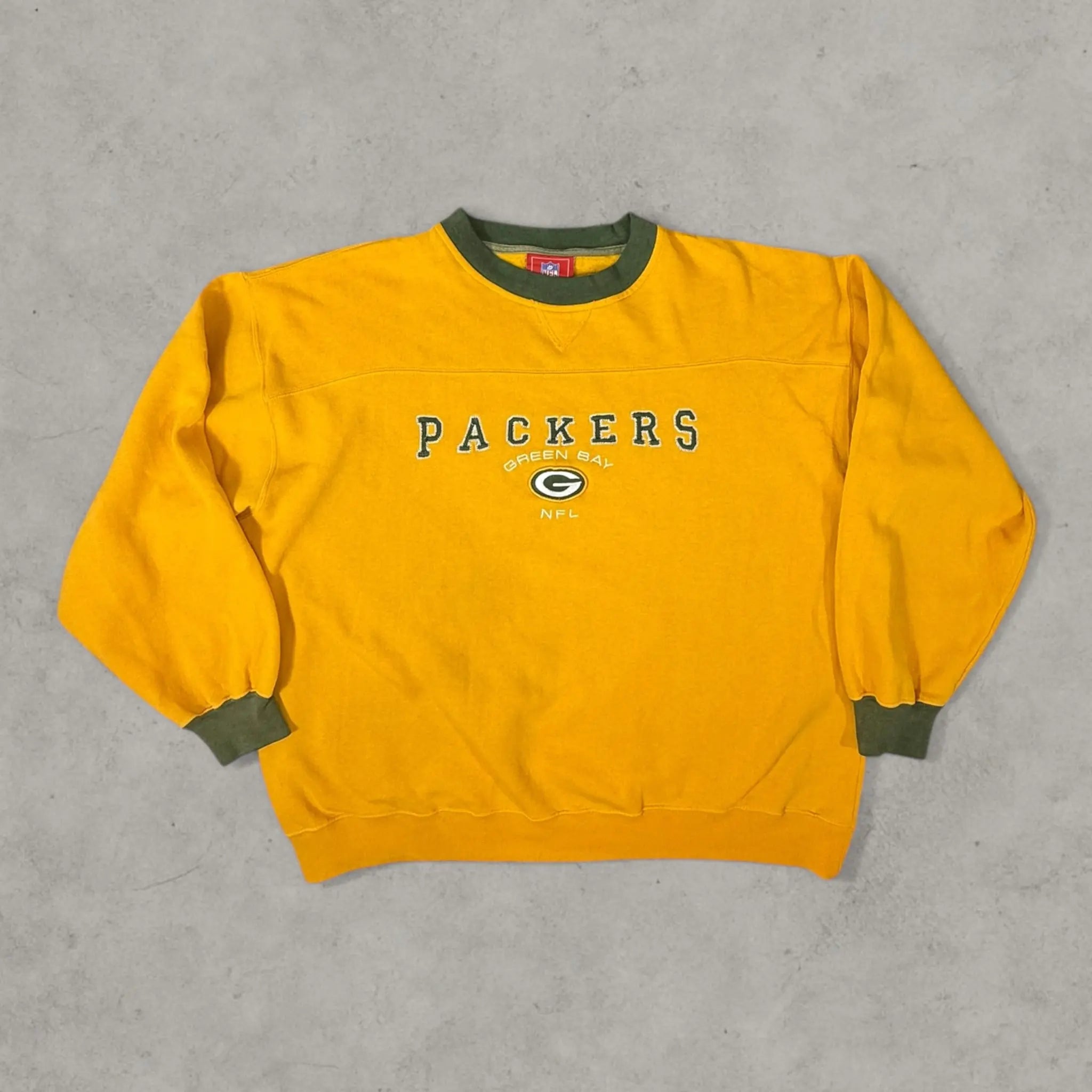 VINCULTSHOP Green Bay Packers Sweatshirt NFL Vintage Yellow Crewneck XL sweatshirt